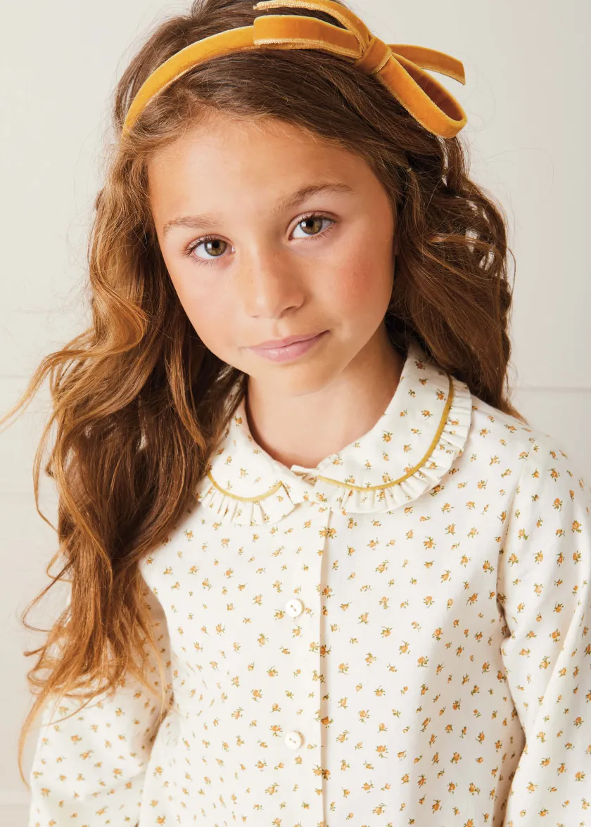 Hair Accessories | Hair Accessories | Pepa London Velvet Hairband With Thin Mustard Bow