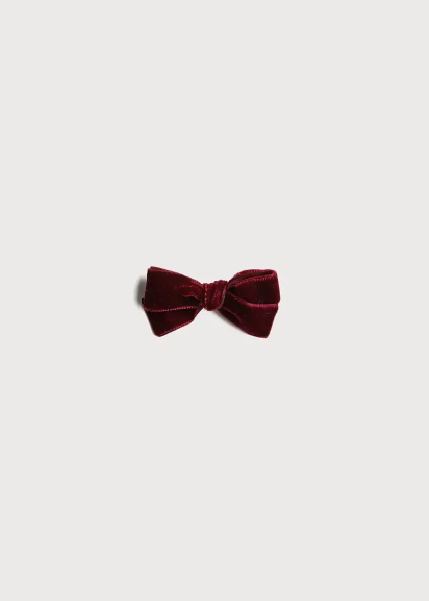 Hair Accessories | Hair Accessories | Pepa London Velvet Medium-Bow Clip in Burgundy