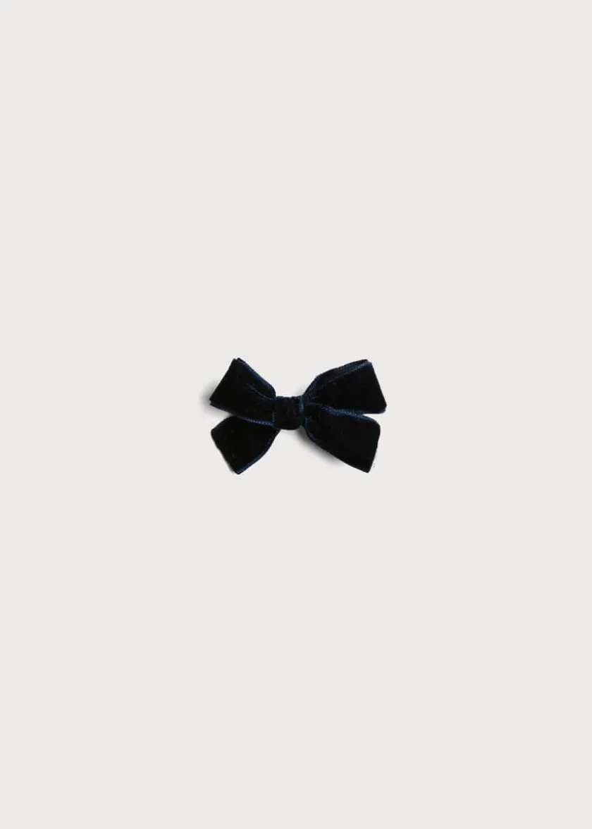 Hair Accessories | Hair Accessories | Pepa London Velvet Medium-Bow Clip in Navy
