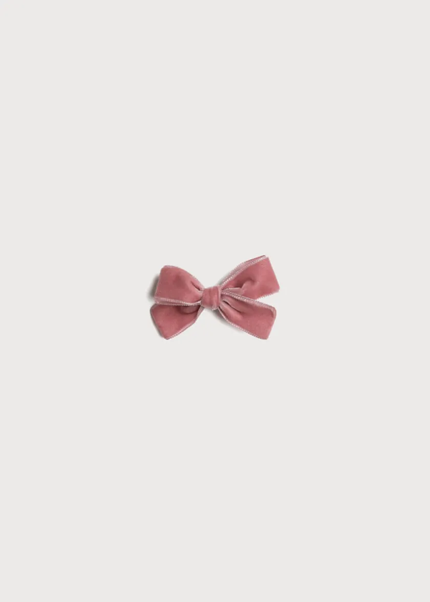 Hair Accessories | Hair Accessories | Pepa London Velvet Medium-Bow Clip in Pink
