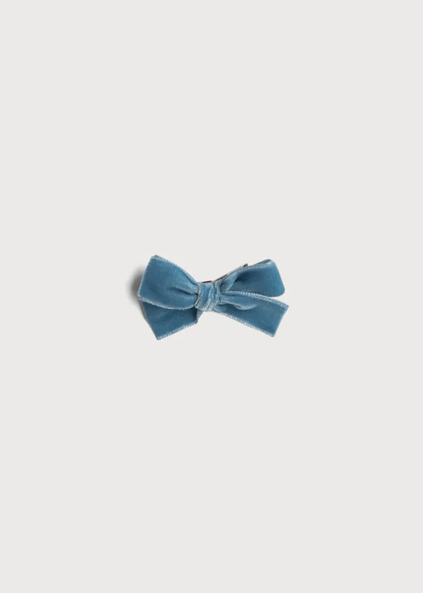 Hair Accessories | Hair Accessories | Pepa London Velvet Medium-Bow Clip in Blue