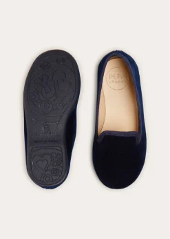 Nightwear | Nightwear | Pepa London Velvet Slippers In Navy (24-34EU)