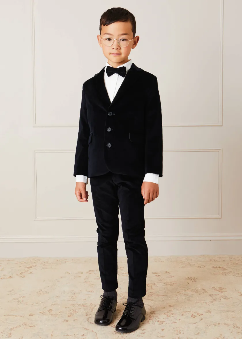 Coats & Jackets | Coats & Jackets | Pepa London Velvet Three Button Blazer Jacket In Black (4-10yrs)