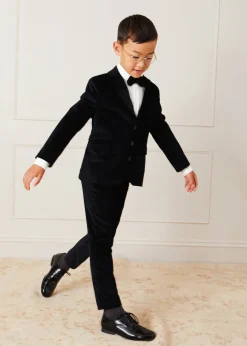 Coats & Jackets | Coats & Jackets | Pepa London Velvet Three Button Blazer Jacket In Black (4-10yrs)