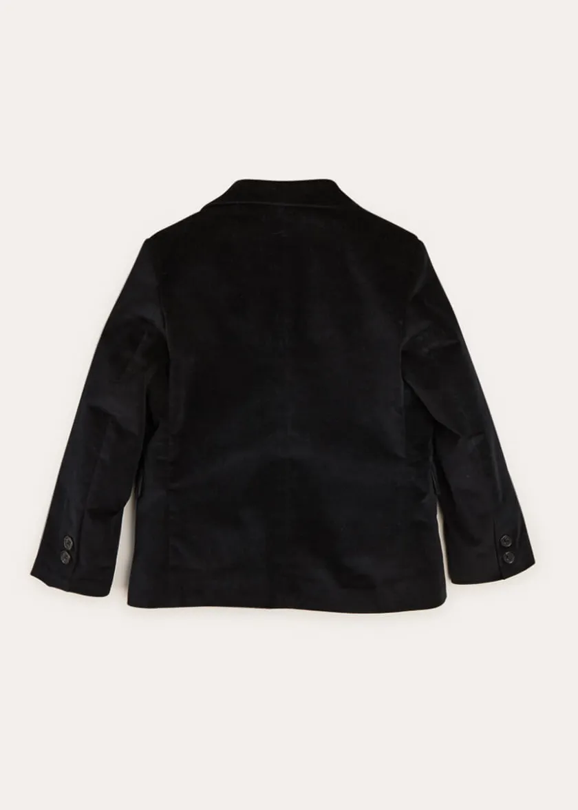Coats & Jackets | Coats & Jackets | Pepa London Velvet Three Button Blazer Jacket In Black (4-10yrs)