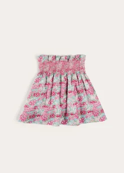 Skirts & Shorts | Pepa London Viola Floral Smocked Waistband Skirt in Pink (3-10yrs)