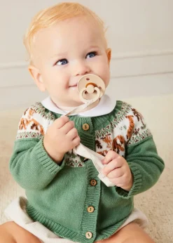 Dummies & Teethers | Dummies & Teethers | Pepa London Waterford Striped Dummy Clip in Beige