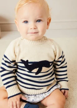 Lookbooks | Pepa London Whale Intarsia Striped Jumper in Blue (6mths-10yrs) | Ellis Short Sleeve Bodysuit with Printed Collar Made with Liberty Fabric (1m-2yrs) | Ellis Floral Bloomer in Blue Made with Liberty Fabric (1m-3yrs) | Leather T-Bar Pram Shoes in Classic Blue (17-20EU) | Ribbed Short Socks in Beige (0mths-10yrs) | Big Brother Beach Mouse Toy | Ellis Dummy Clip in Blue Made with Liberty Fabric
