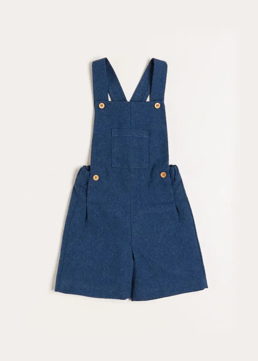 Shorts & Trousers | Dungarees & Rompers | Pepa London Wool Front Pocket Dungarees in Blue (18mths-5yrs)
