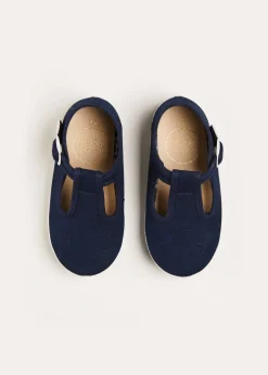 T-bars | T-bar Shoes | Pepa London Woven T-Bar Baby Shoes in Navy (20-26EU)